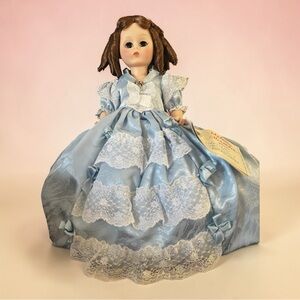 Vintage Madame Alexander Sarah Polk First Ladies Doll Blue Gown Tagged 14”